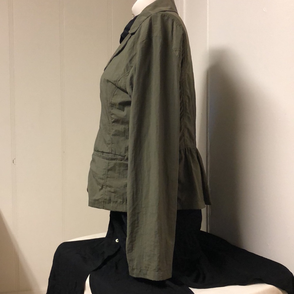Indige Olive Green 3-Button Lightweight Peplum  Jacket Size M - Picture 6 of 12